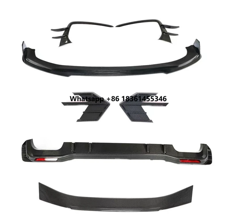 

For A7 S7 2019 2020 ReaI Carbon Fiber Bumper Front Lip Rear Diffuser Tail Wing Air Intake Fender Trim Spoiler Kit