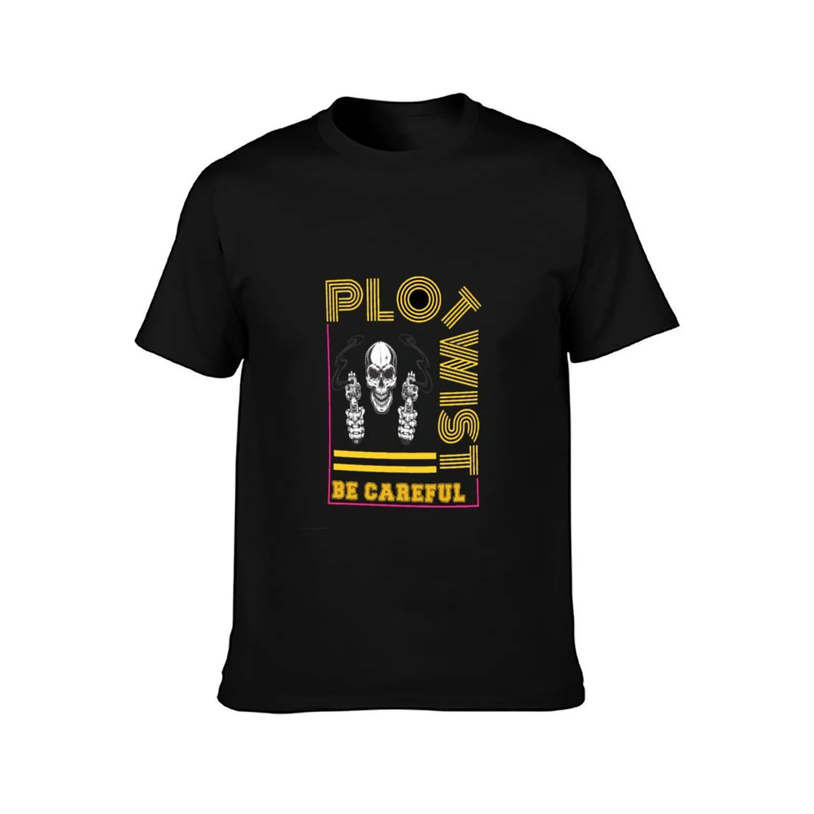 Be careful of the conspiracy may turn you into a skull T-Shirt Summer Casual Cotton Tee Oversized Streetwear Tops 100% Cotton