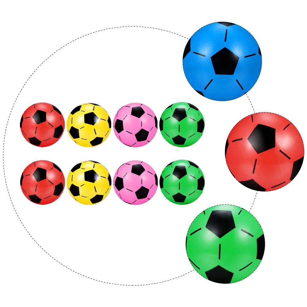 

8pcs Inflatable Football Kids Sports Toys Plastic Soccer Balls Colors Outdoor Indoor Activities Ball