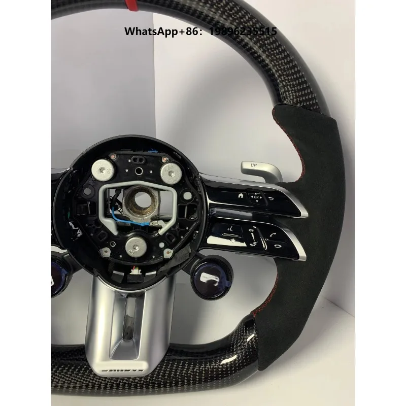 Leather Carbon Fiber SportsGla X156 Steering Wheel W205 W206 W176 W212 W204 W213 W219 W222 E63 G63 Gt63 3/4 Spokes