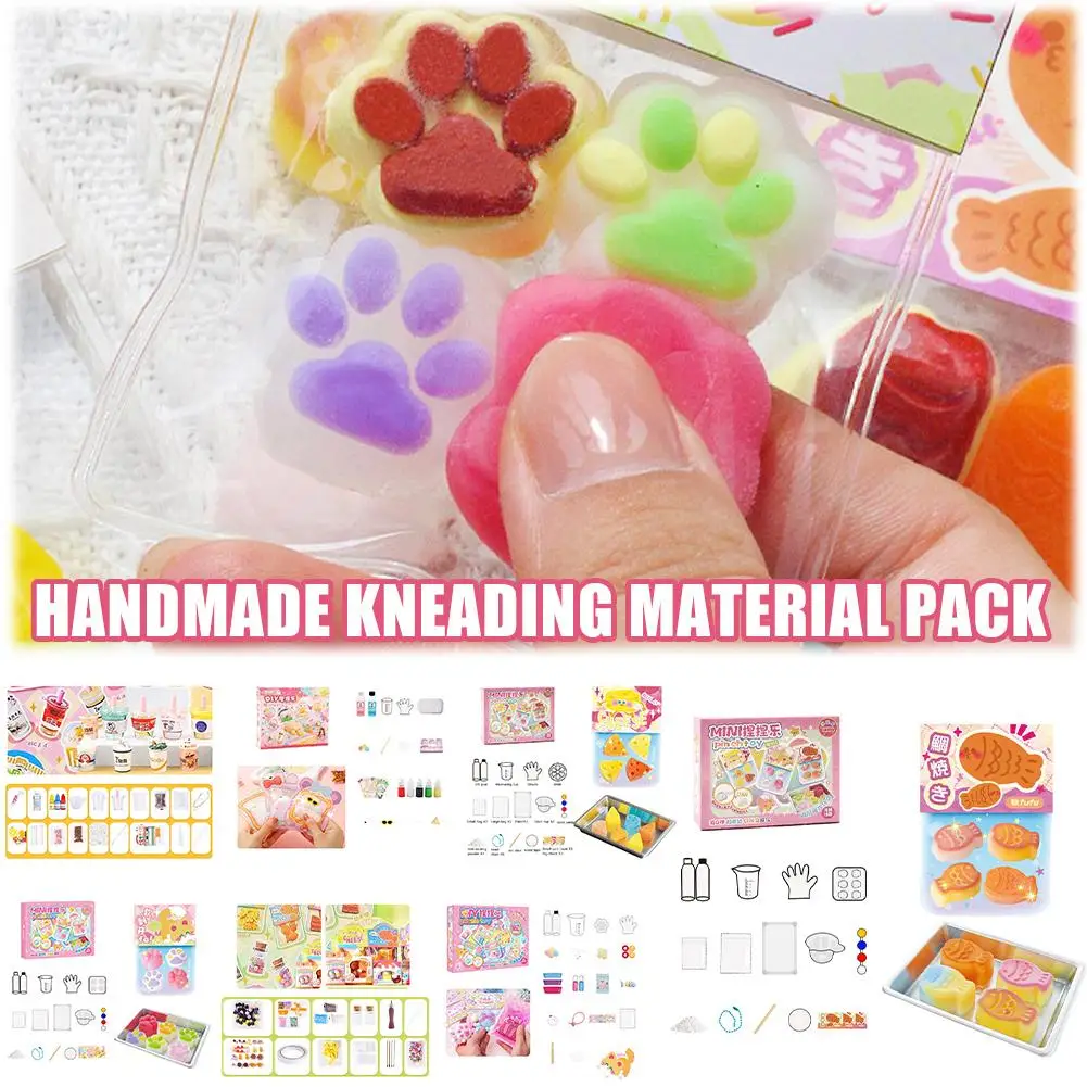 Mini Cat Claws Creative Kneading Handmade Diy Material Bag Set Food Play Girls Small Pendant Handmade Kneading Material Pack