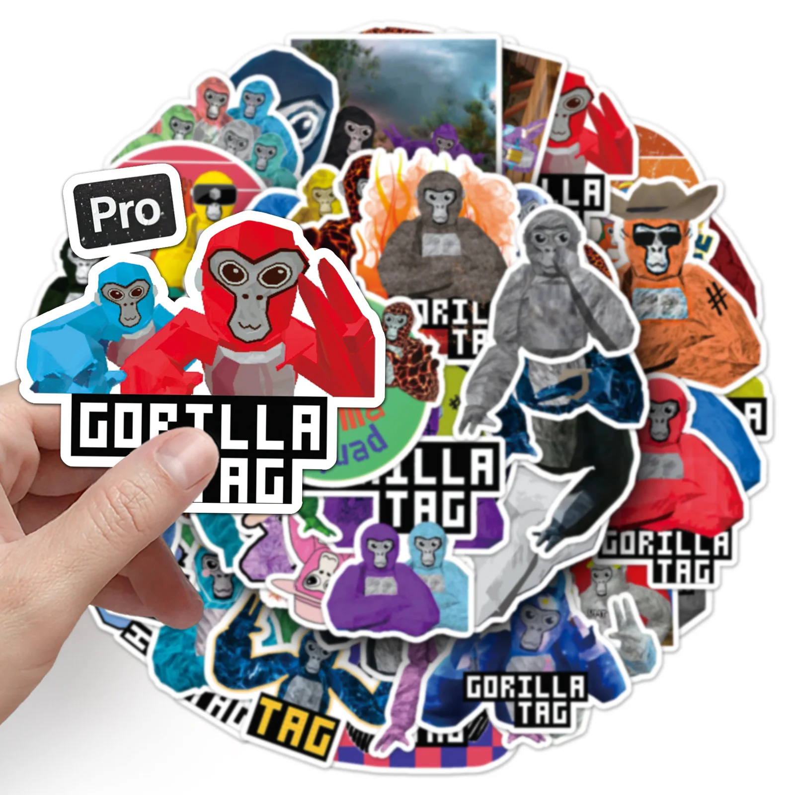 

50PCS Hot Game Gorilla Tag Sticker Cartoon Funny Creative Decorative Skateboard Guitar Bike Scrapbook Decal Kids Toy Gift