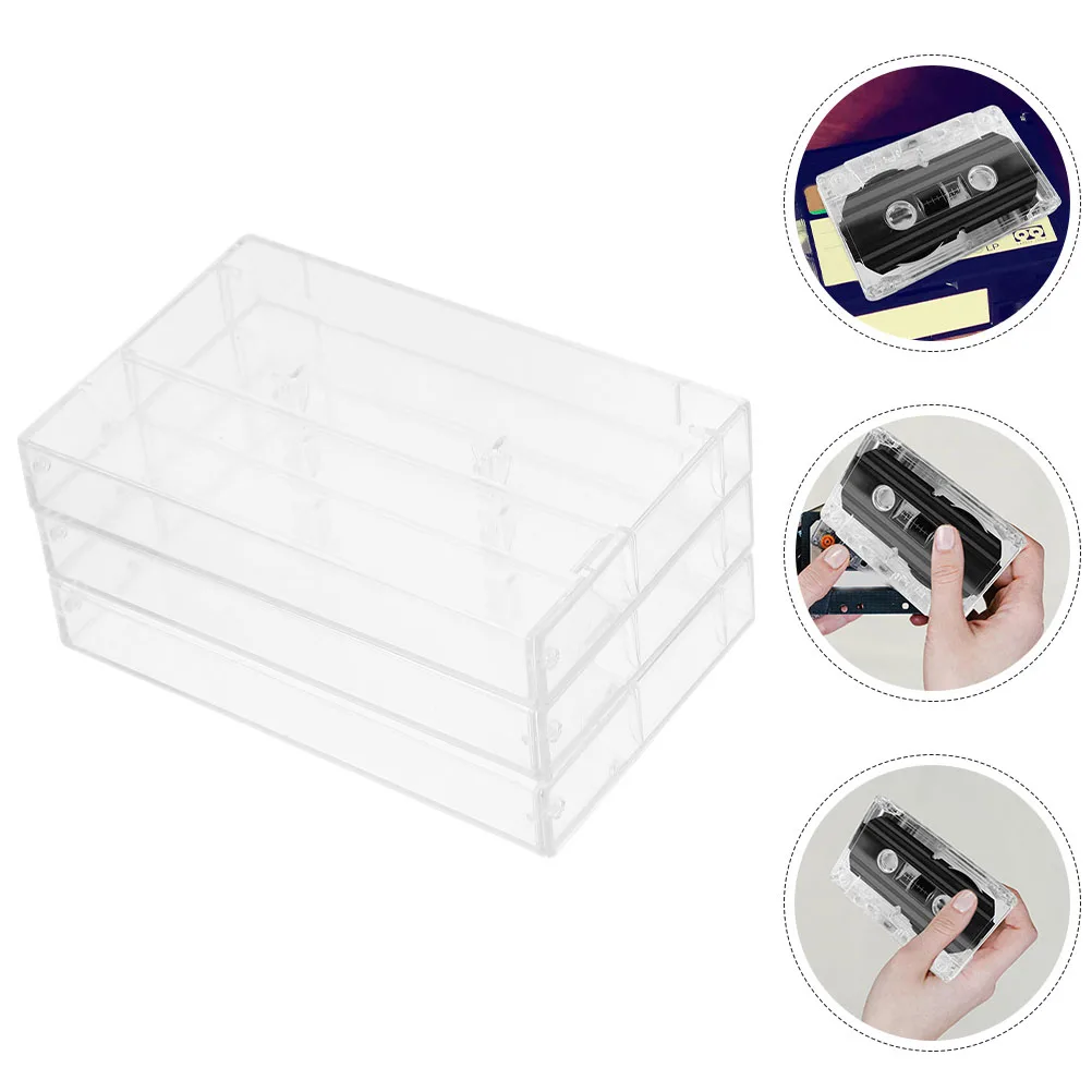 

10Pcs Clear Plastic Cassette Case Standard Size Audio Tape Storage Box for Cassette Tape Holder Moisture Protection Design