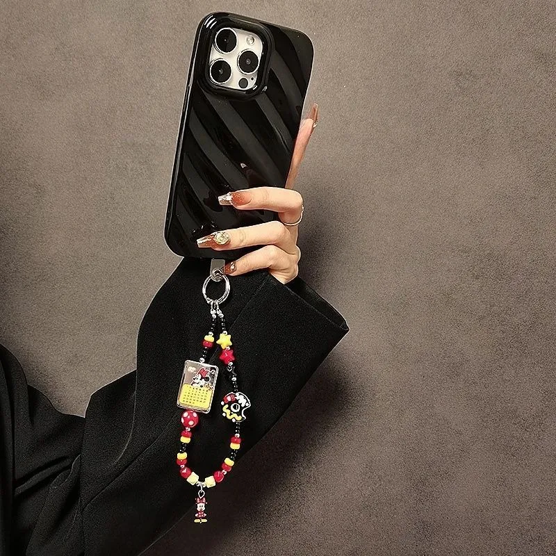 حبل هاتف Disney Cute Cartoon Merch Minnie للفتيات، سلسلة هاتف عصرية ومتعددة الاستخدامات ورائعة وحلوة مطرزة