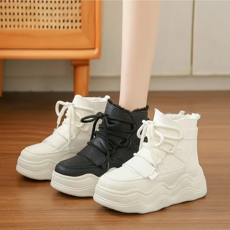 

2025New Fashion Women's Boots Outdoor Waterproof Snow Boot Plush Warm Cotton Boots for Women Non-slip Platform Boots Botas Mujer