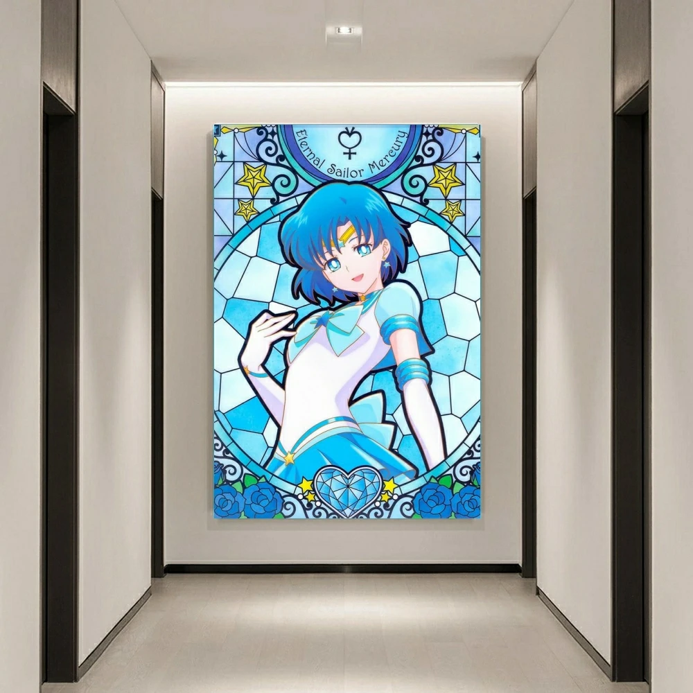 Sailor Moon Stained Glass Girl Diamond Painting Pattern Crafts Cross Stitch 5D DIY Art Mosaic House Decor New Drawing Gift Proposer