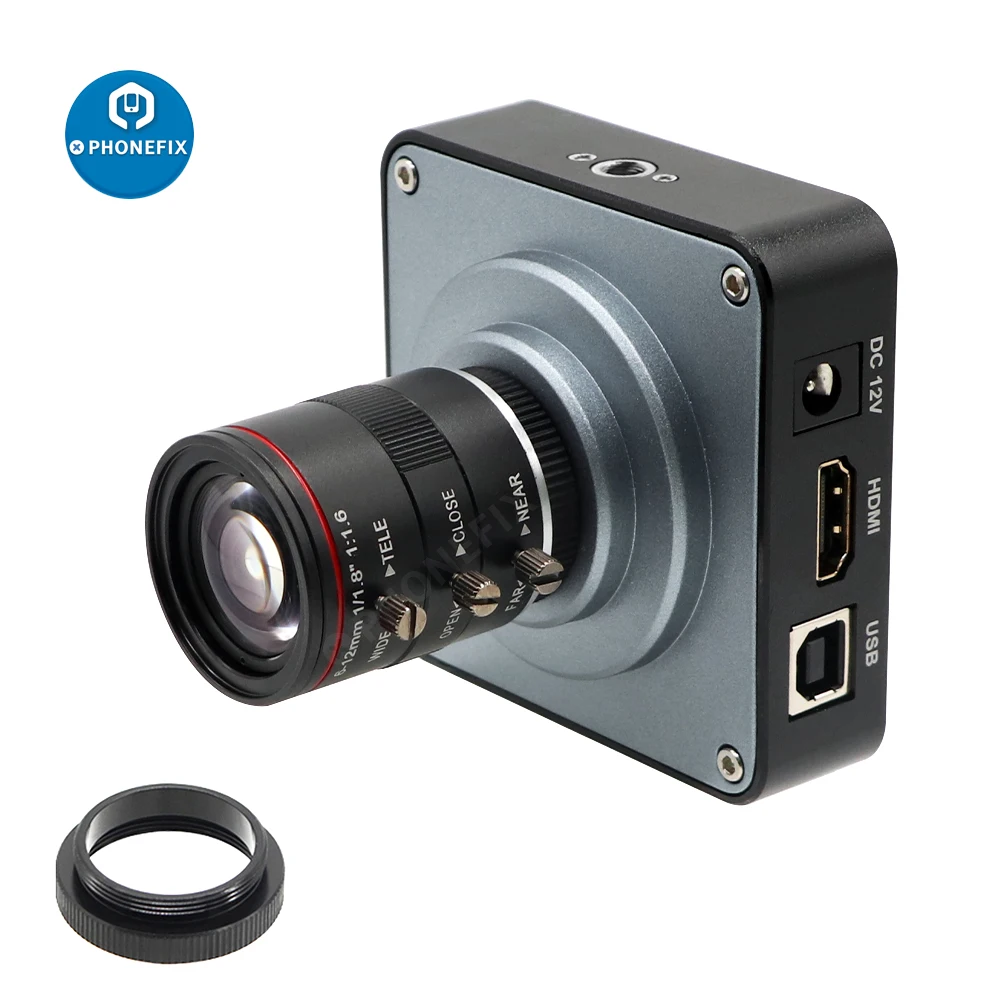 

38MP HDMI Camera 1080P 3800W HD 60FPS 2K Industry C/CS-Mount Camera Live Streaming Webcam with 6-12mm or 6-60mm Varifocal Lens