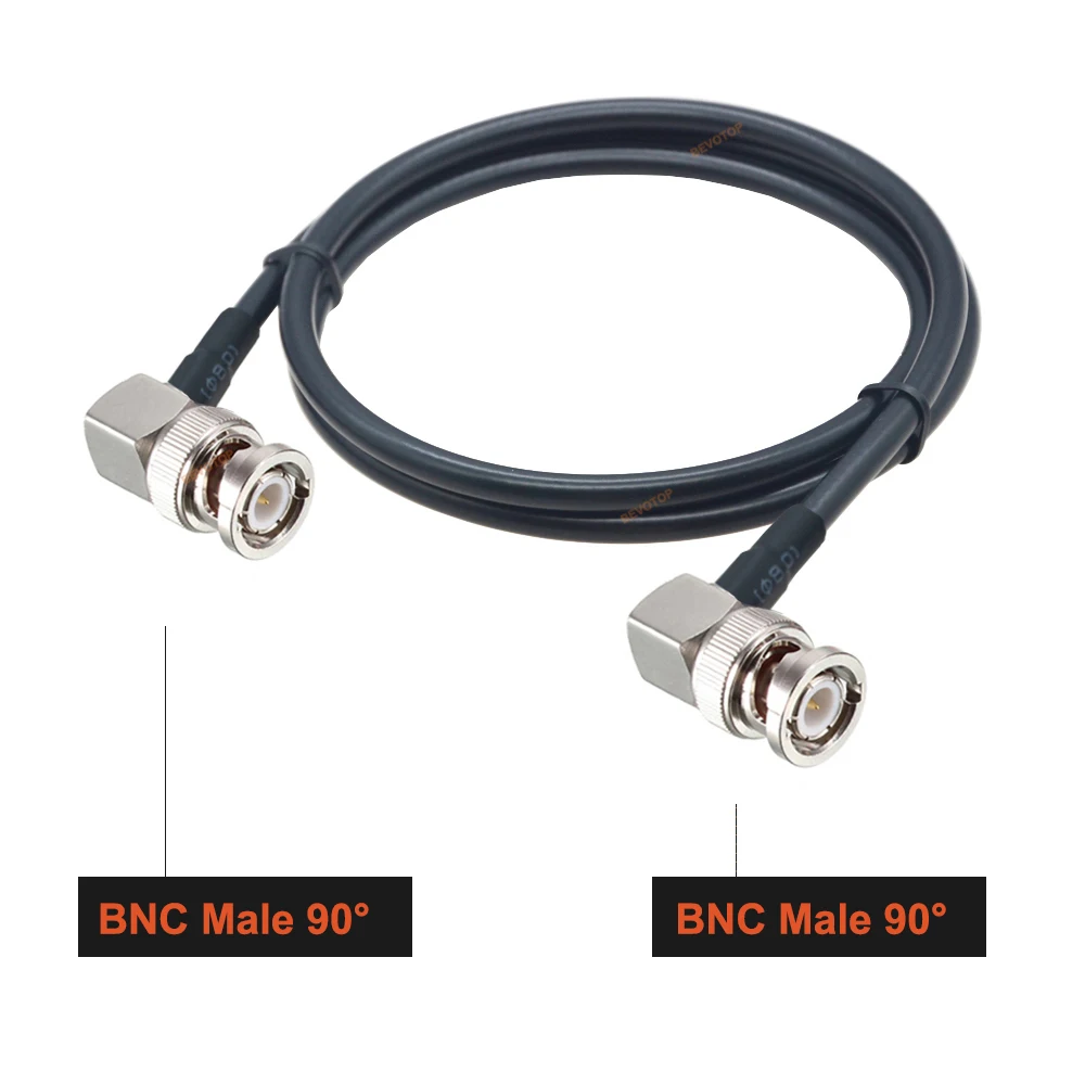 BEVOTOP BNC naar BNC RG58 kabel BNC mannelijk naar BNC mannelijk recht / rechthoek 90 °   Stekker RG-58 Jumper 50Ohm RF coaxiale verlengkabel