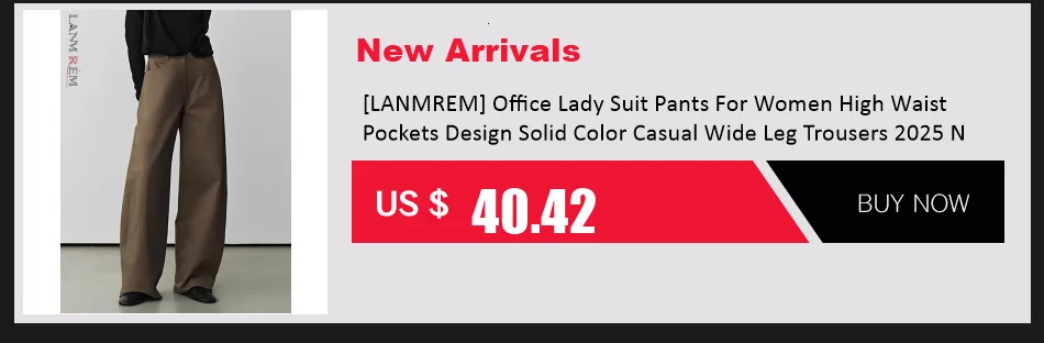 [LANMREM] 2026 Winter New Thick Warm Pants For Women High Waist Pleated Wide Leg Trousers Office Lady Clothes Minimalism 26C967