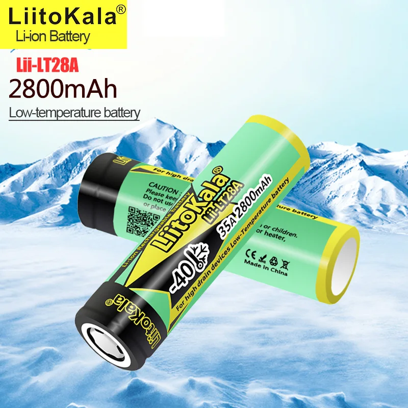 

4-40PCS LiitoKala Lii-LT28A 18650 2800mah 3.7V Rechargeable Battery 45A High Power Discharge for -40° Low-temperature battery