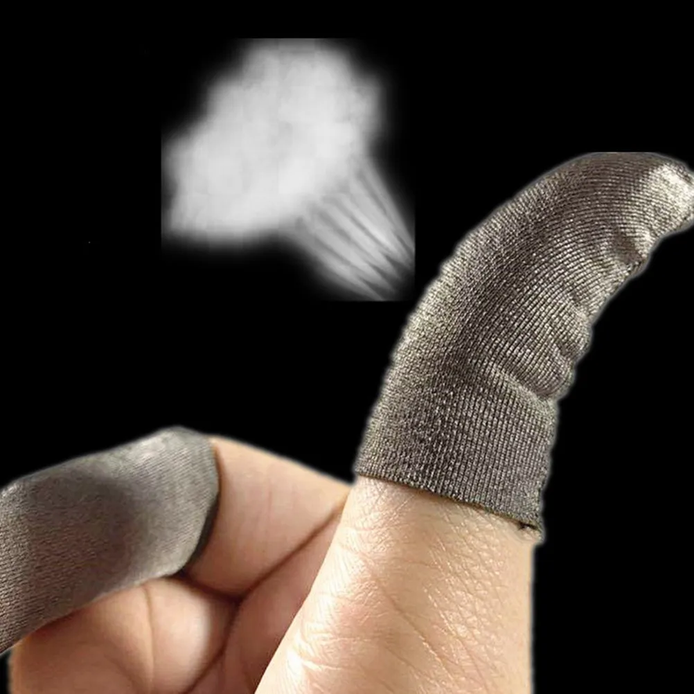 5Pcs Sweatproof Finger Sleeves Phone Game Finger Cover Ultra-Thin Anti-Slip Touch Screen Gaming Accessory Silver Grey