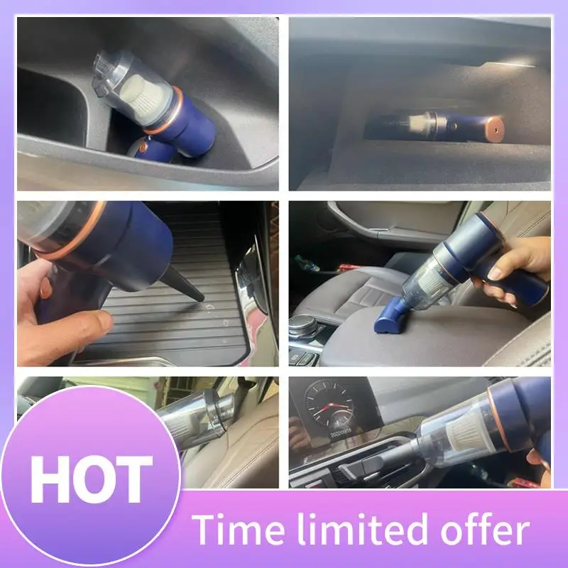 

B69C 80000Pa 2 в 1, автомобильный пылесос с беспроводной зарядкой, портативный сжатый воздух, мощный для домашнего офиса
