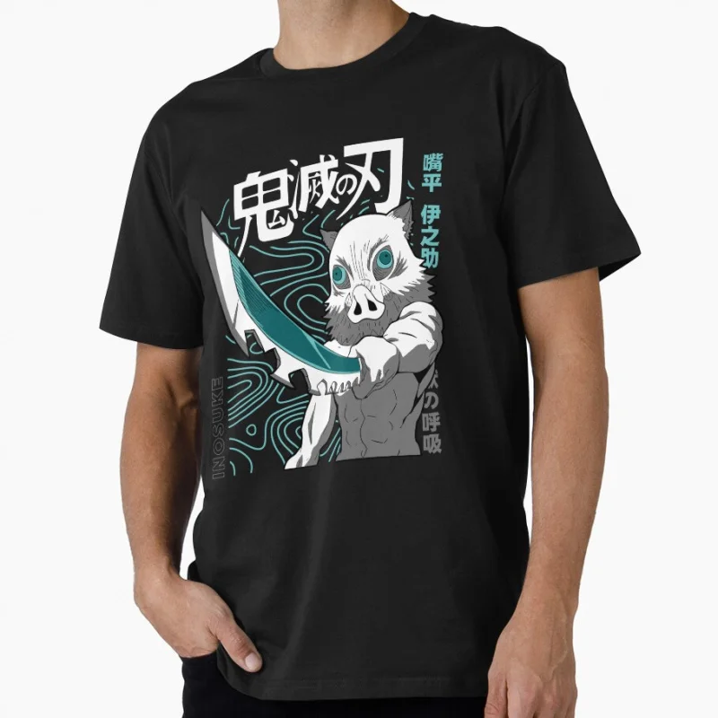 

Inosuke Hashibira Manga Demon Slayer Kimetsu no Yaiba Anime t shirt for fans Large size Tops 100% cotton Clothes Birthday Gift