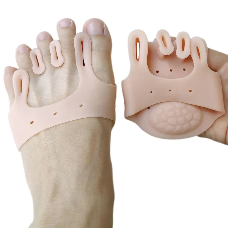 Correcteur d'oignon en Gel de Silicone, séparateurs d'orteils, coussinets pour l'avant-pied, bretelles orthopédiques, entretoises orthopédiques pour Hallux Valgus, 2 pièces = 1 paire