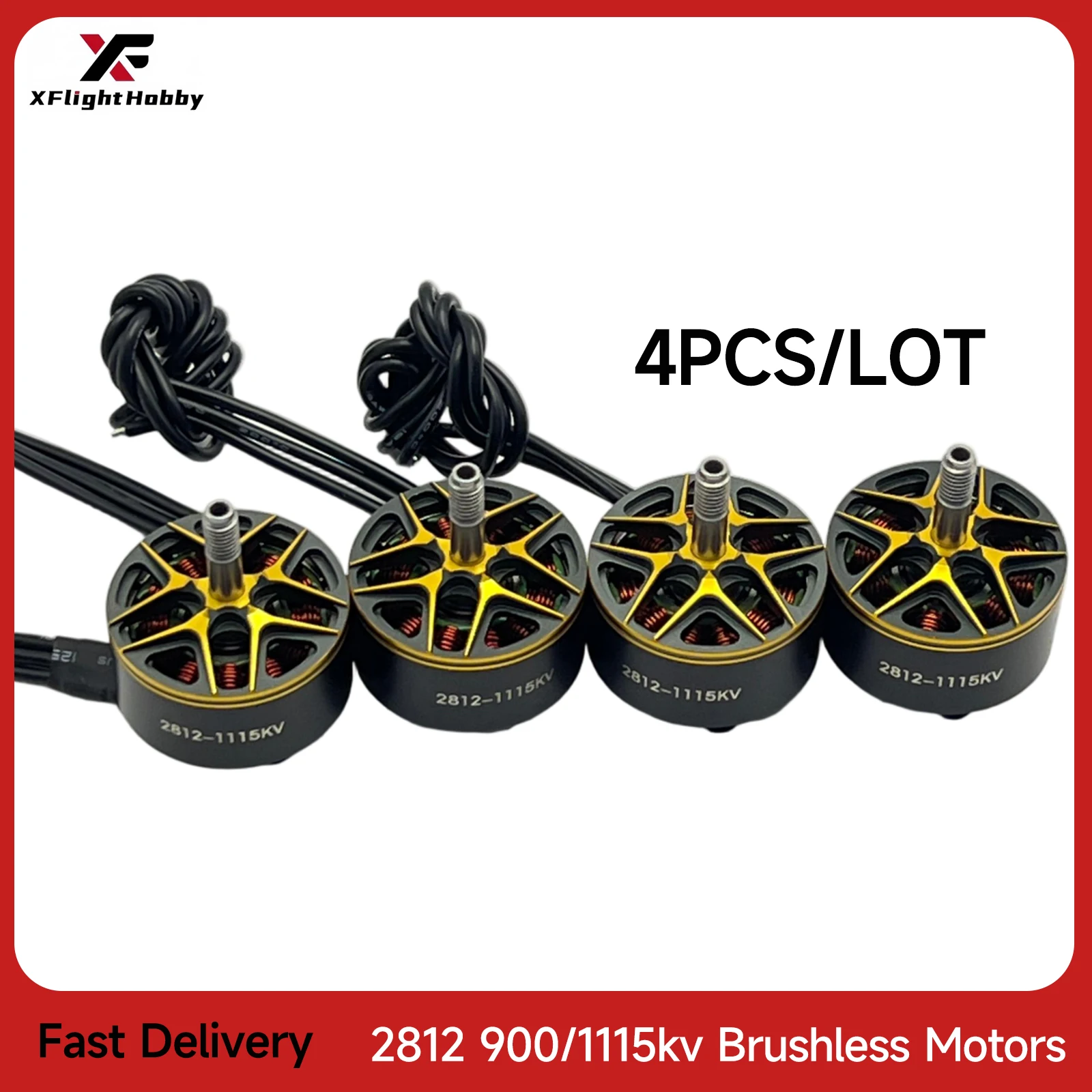 

XFlight Hobby 4pcs 2812 900KV 1115KV Brushless Motor 3~6S Lipo for RC 9inch Propeller 3.5KG Quadcopter X8 Cinewhoop Drones
