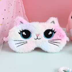 Cute Plush Sleep Mask Big Eyes Plush Eye Mask Kids Cat Cute Eye Mask Travel Rest Sleep Aid Eye Mask