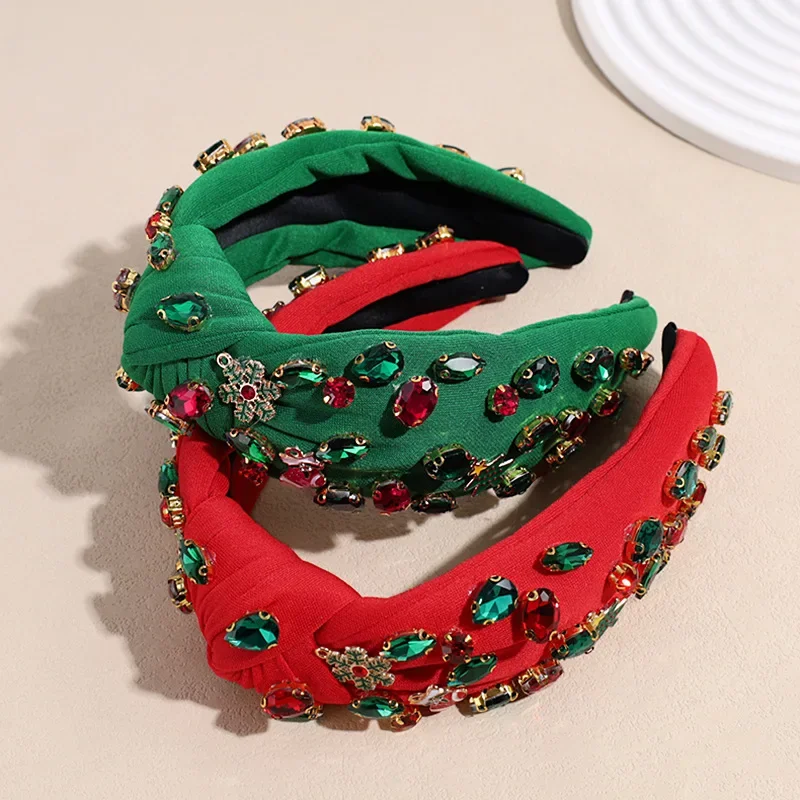 عيد الميلاد لامعة الزجاج الماس مزاجه عقال بسيط تنوعا عطلة إكسسوارات الشعر رباط شعر