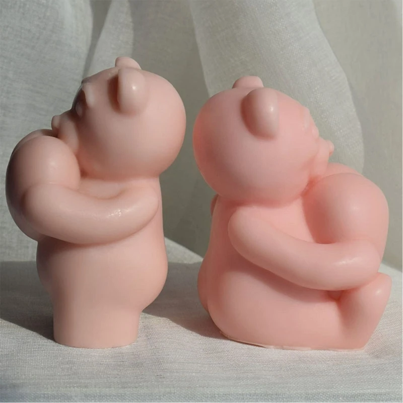 KX4B Stampo per candele tridimensionale Forma orso carino Stampo in silicone per arte artigianale per realizzare candele da a