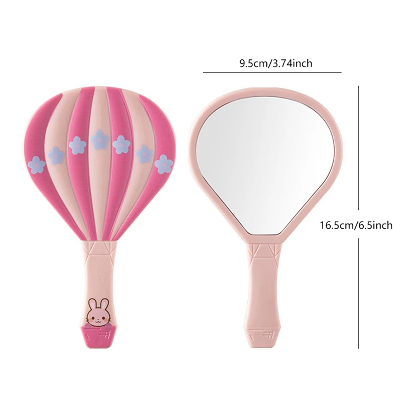 พลาสติก Hot Air บอลลูนรูปร่างกระจกความละเอียดสูง Mini Handheld Sector กระจกน้ําหนักเบาแบบพกพาแต่งหน้ากระจกกระจกของขวัญ