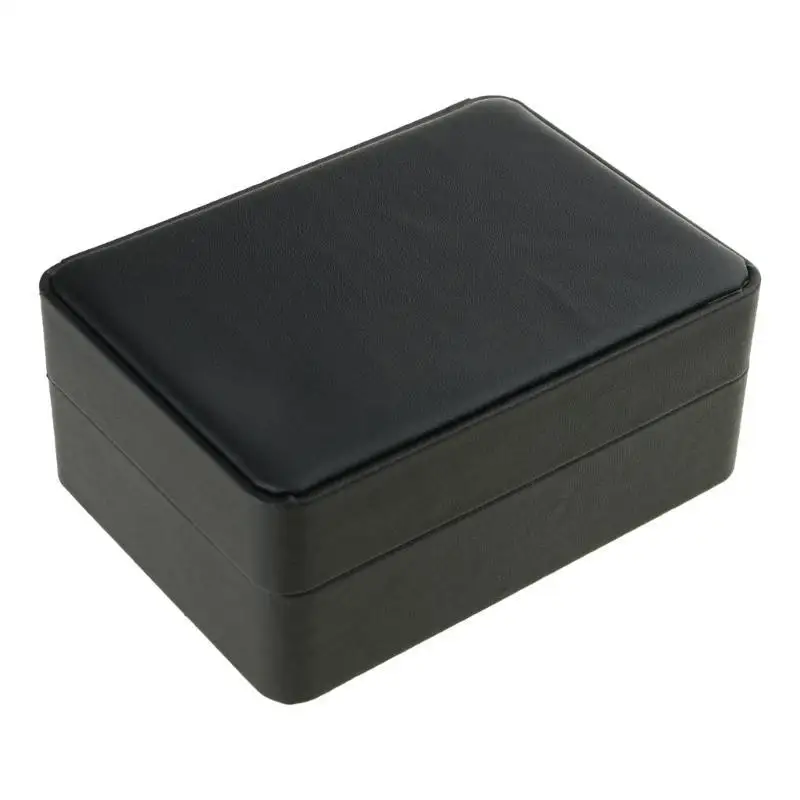 31BB Black PU Cufflink Storage Box for Business and Travel Use Brooch Lapel Pin Case