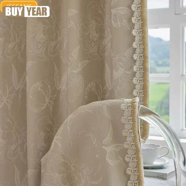 Curtains for Living Dining Room Bedroom High-precision Jacquard French Retro American Light Luxury Modern Shading