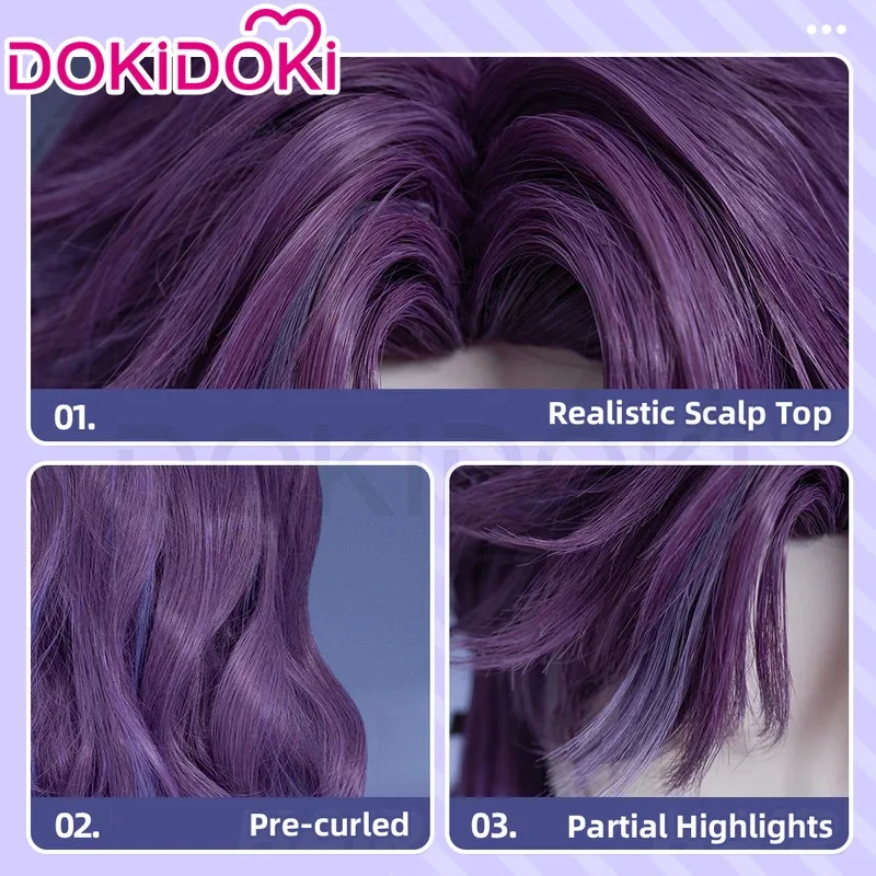 LQXavier Rafayel MC شعر مستعار لعبة الحب والمساحة العميقة DokiDoki Xavier King الرجال الأرجواني 100 سنتيمتر الشعر الطويل المغمور الكسوف Rafayel Cospla