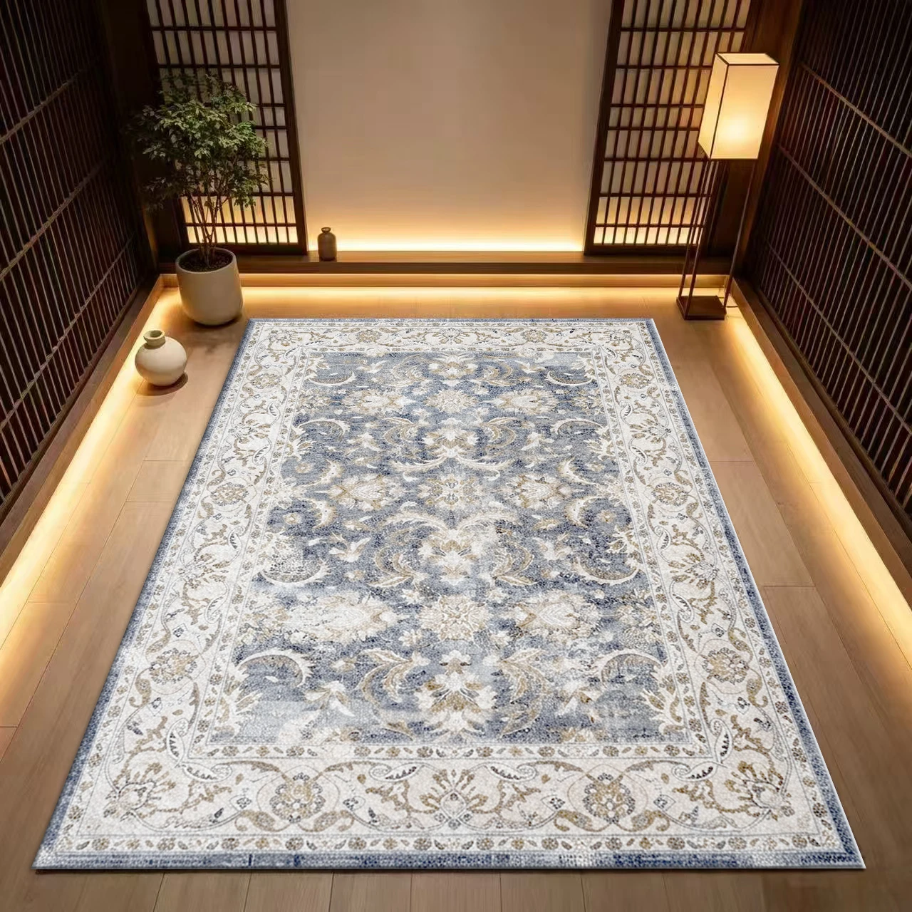 Vintage Oriental Floral Pattern Carpet Classic Large Area Rug Suitable for Living Room Bedroom Home Interior Decoration