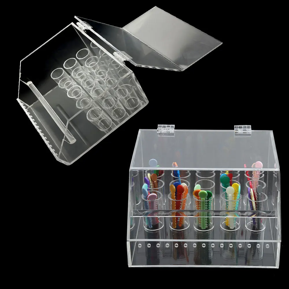 Large 2 In 1 Dental Ligature Tie Storage Box Orthodontic Elastic Power Chain Transparent Placing Box ortho Dispenser Holder case