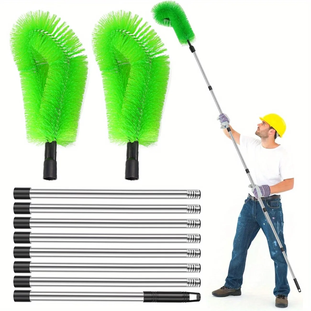 Gutter Cleaning Tools from The Ground,Gutter Cleaning Brush with Telescopic Pole,for Removing Leaves and Debris