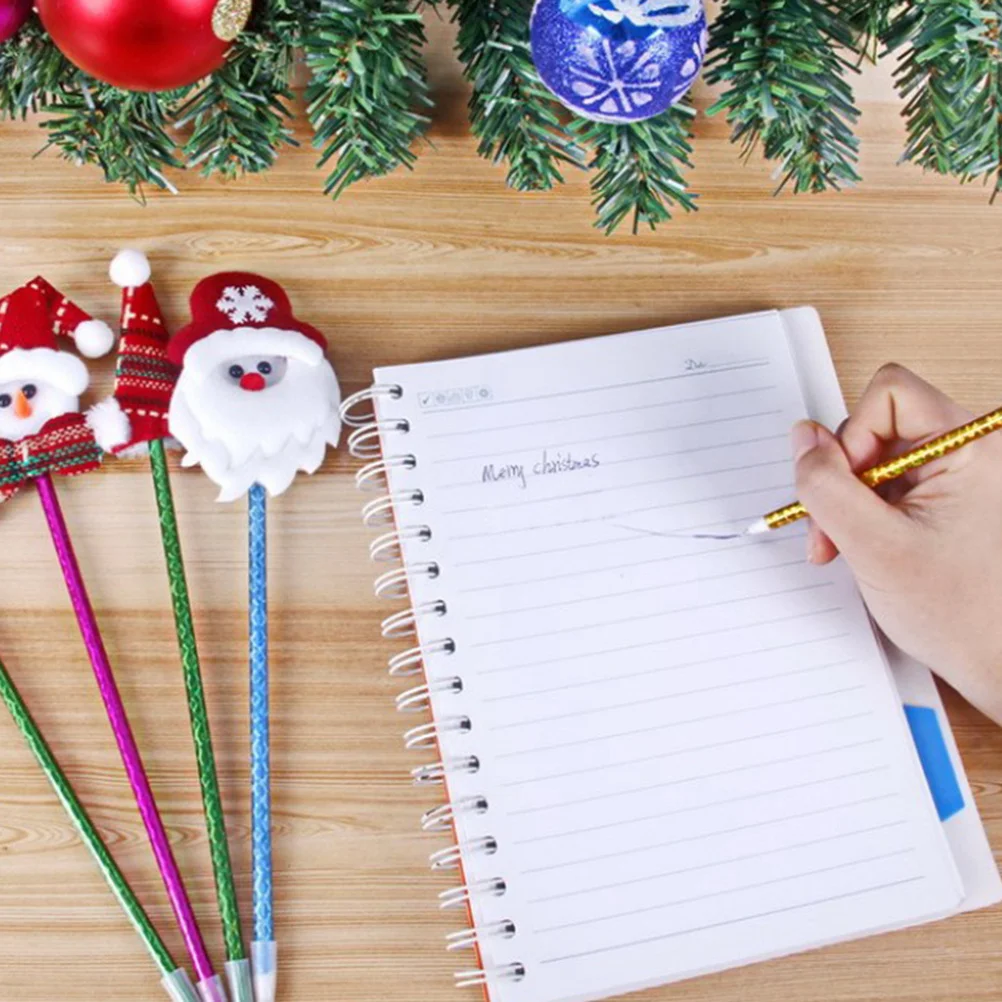 

12Pcs Christmas Ballpoint Pens Cartoon Snowman Santa Design Smooth Writing Black Ink Pen for Xmas Birthday Cartoon Pens