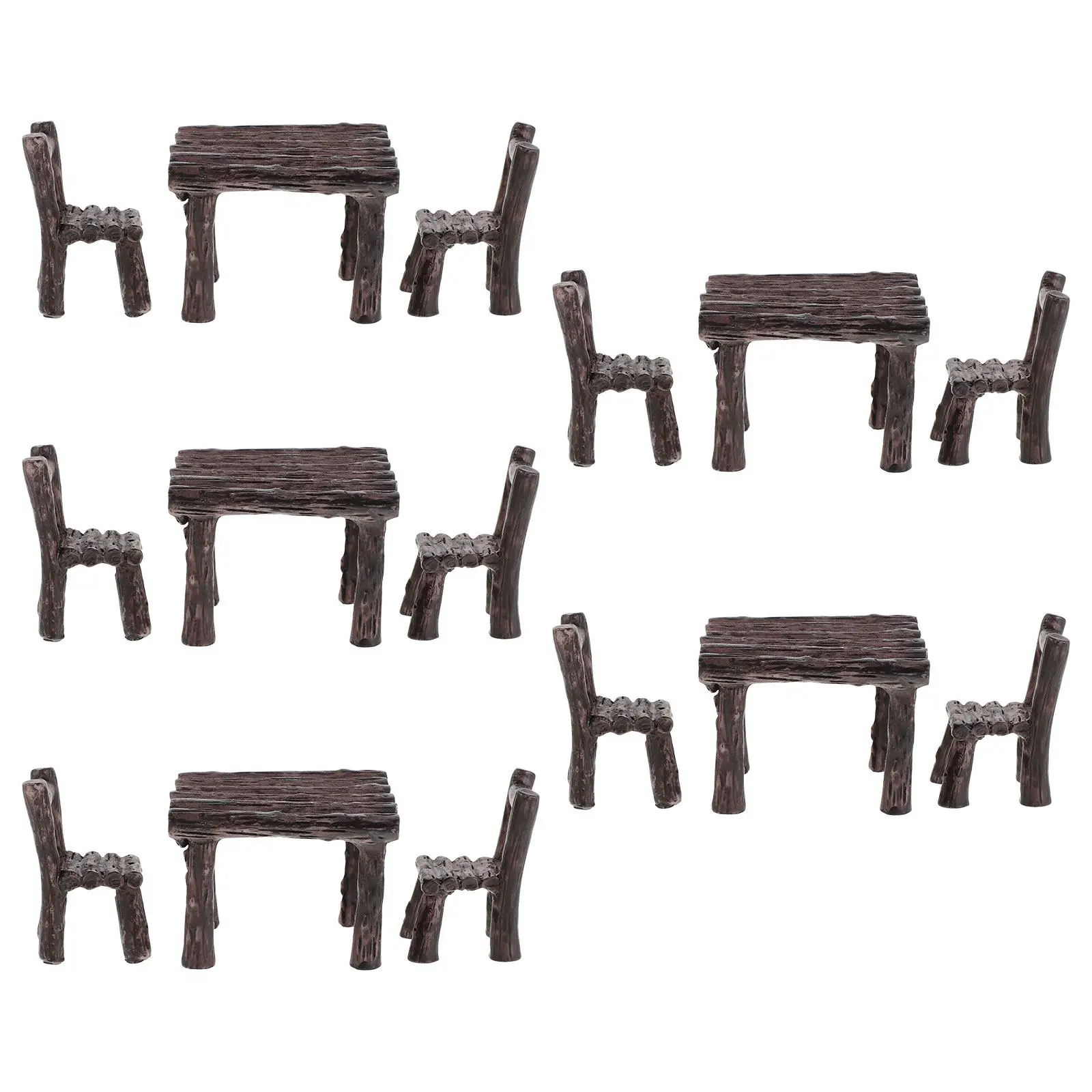 

Набор детской мебели из 5 предметов: миниатюрные стол и стулья из смолы для кукольного домика, декор для гостиной, игровая сцена для детей, натуральное дерево