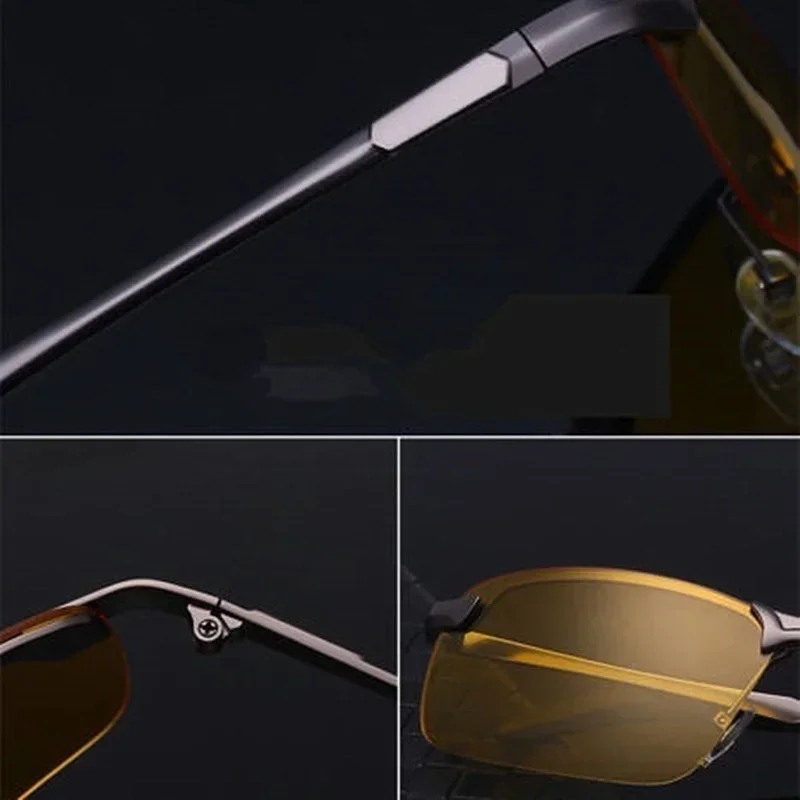 Gafas de conducción de visión nocturna amarillas de alta gama, gafas de sol UV no polarizadas, gafas de conducción al aire libre con espejo ultraligero para PC para hombres