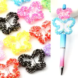 4Pcs Creative Butterfly Acrylic Beads for Jewelry Making Charm Beads DIY Jewelry Findings Keychain Prn Materials