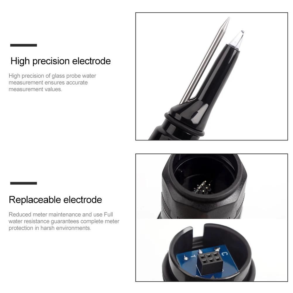 Black Digital PH Meter Dough Alkalinity Meter Automatic Temperature Compensation Fast And Accurate Measurement