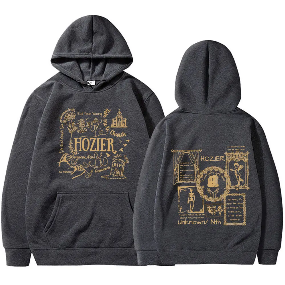 Hozier Unreal Unearth Tour Concert Hoodies Men Women Fashion Hip Hop Vintage Oversized Sweatshirts Fleece Long Sleeve Pullovers