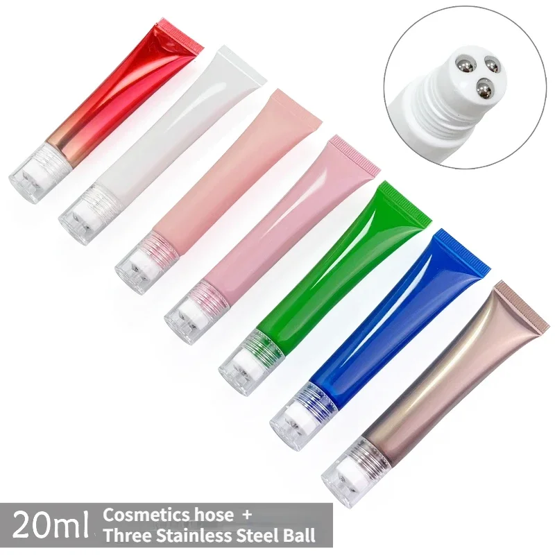 

10-200pcs Wholesale 20ml Empty Soft Tube Eye Cream roll ball Bottle Cosmetic Hose Container Squeeze Skin Care Cream Packing