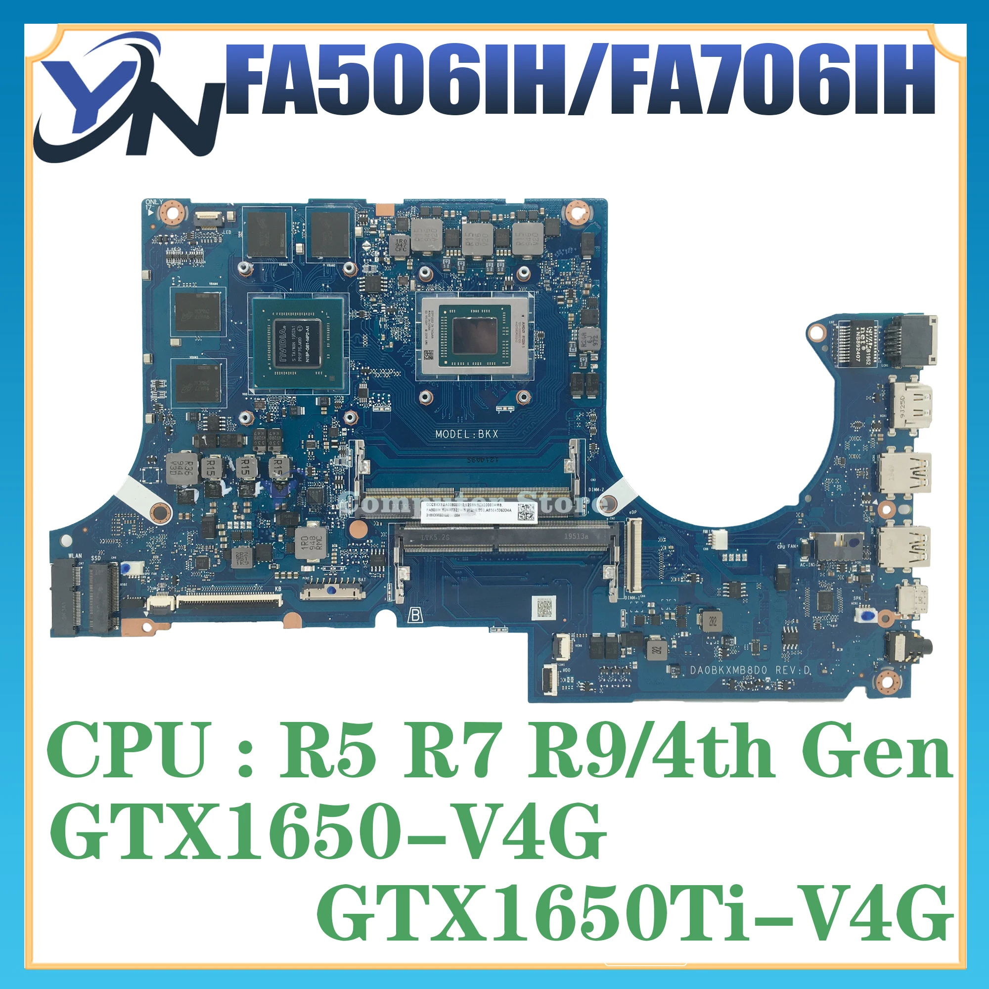 Imagem -01 - Placa-mãe Portátil para Asus Mainboard para Tuf A15 Fa706 Fa506iu Fa506iv Fx506i Fa506ii Fa506ih Fa706ii Fa706iu