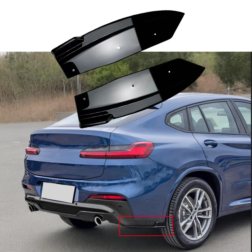 2pcs Rear Bumper Side Corner Spoiler Cover Car Accessories for BMW X4 G02 M40i M Sport 2018-2021