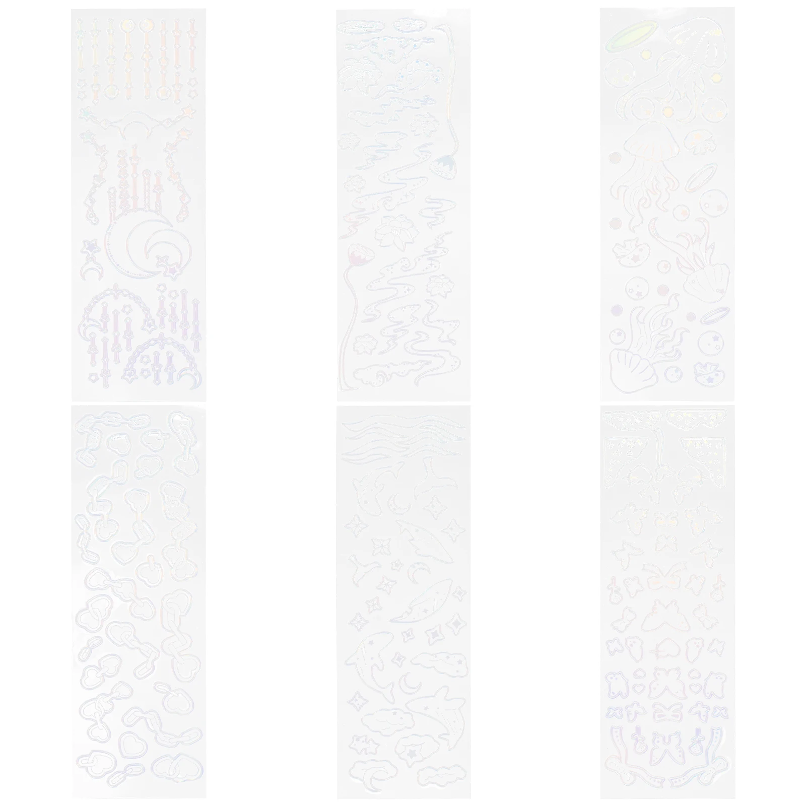 

6Pcs Fashion Label Stickers Cute Self-Adhesive Diary Decals for Scrapbook Journaling Albums Gift Packaging DIY Decorative