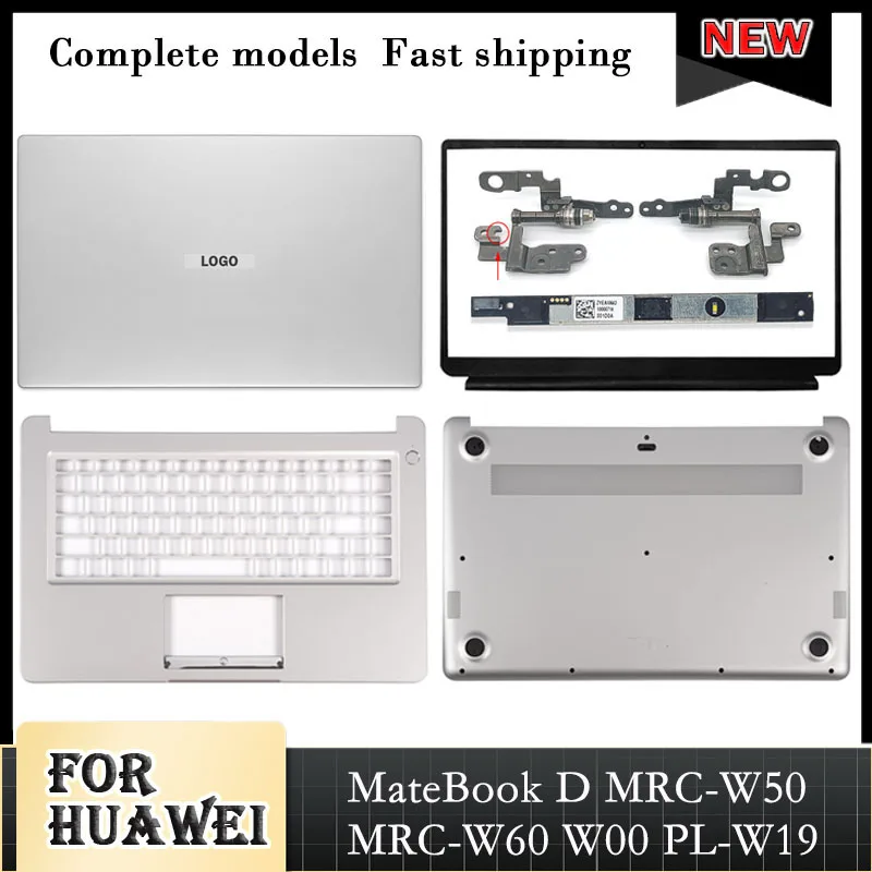 

Для ноутбука HUAWEI MateBook D MRC-W50 W00, новая оригинальная задняя крышка ЖК-дисплея, передняя панель, Упор для рук, Нижняя крышка 15,6 дюйма