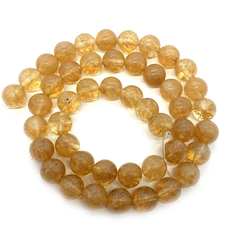 

Креативные натуральные желтые бусины из арбузного кварца, полированные, с прямым отверстием, круглые, для самостоятельного изготовления ожерелий, браслетов, ювелирных украшений