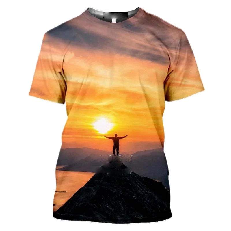 Herren 3D Bergsteiger-Kletter-Sport-T-Shirt für Outdoor-Aktivitäten Schnelltrocknend Atmungsaktiv Herrenbekleidung Kurzarm