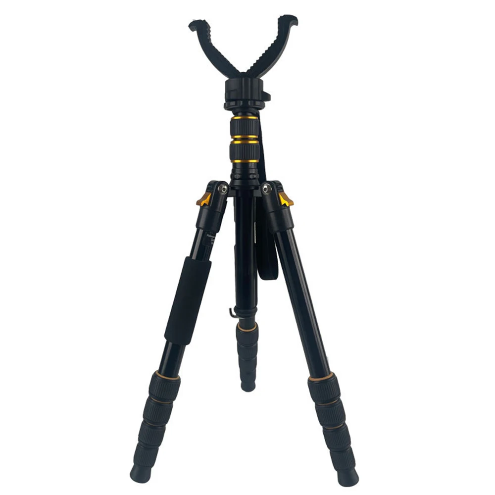 Aluminum Portable Outdoor Tripod Universal Retractable Quick-release Tripod Hunting Camping Bracket w/ V-shaped Head Accessories