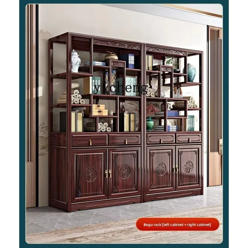 GZ-26  Bogu Rack Solid Wood Rosewood Entrance Tea Cabinet Living Room Partition Display Cabinet Storage Bookshelf