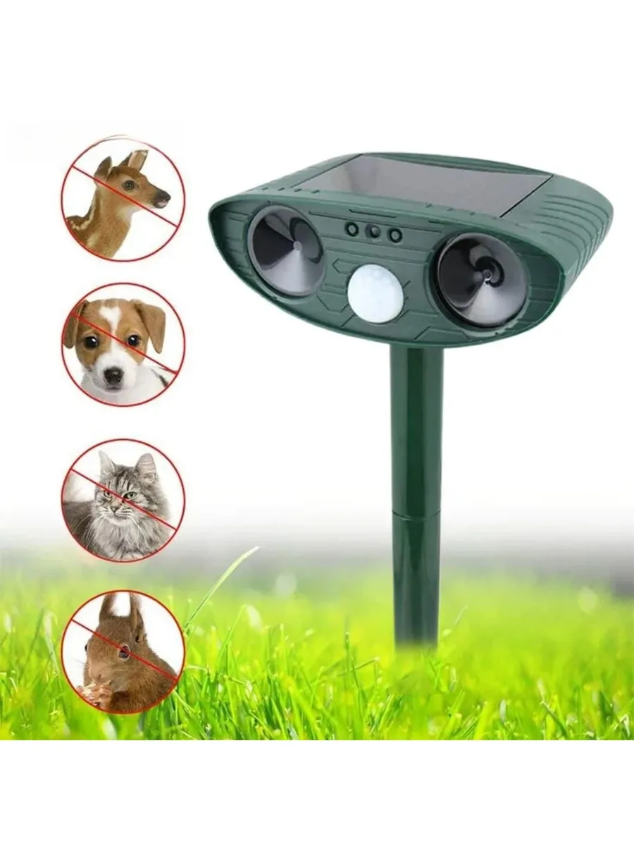1pc Ultrasone Dierenverjager Zonne-energie Katten- en Hondenverjager Oplaadbare Tuin Boerderij Waterdichte Weerstandsmiddel tegen dieren - afbeelding 2