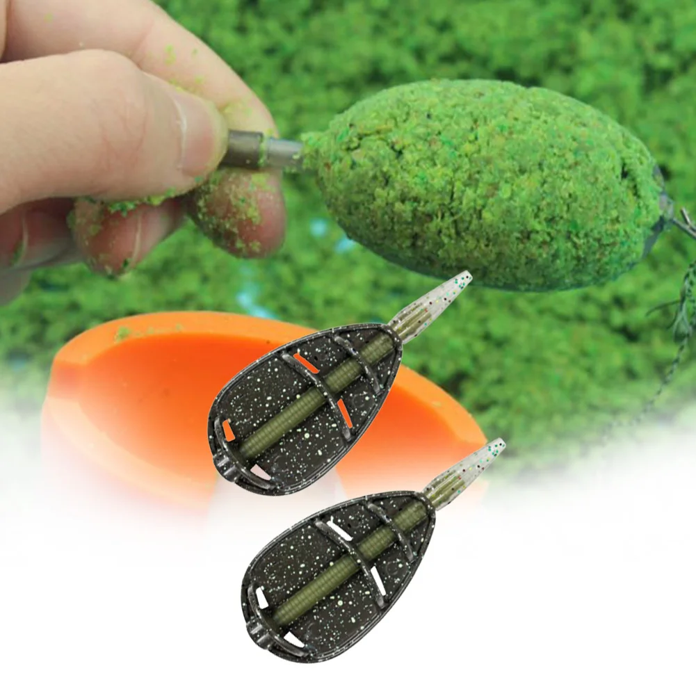1pc Inline Methode Karpfen Angeln Feeder Form Angelgerät Zubehör 25 35 45g Zink-legierung Karpfen Feeder Tackle