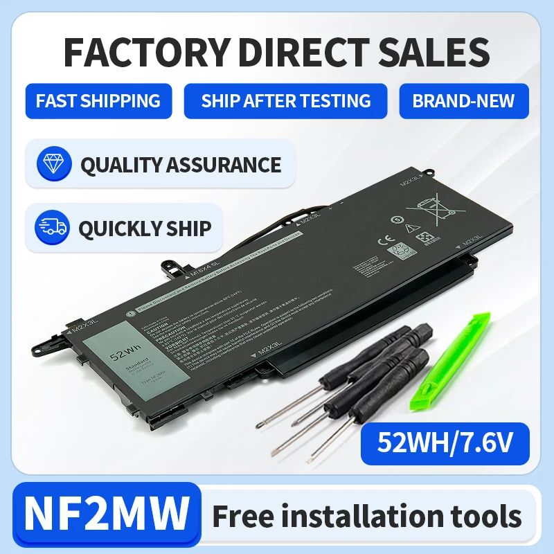 SOMI NF2MW 7.6V 52WH Laptop Battery For Dell Latitude 7400 2-in-1 9410 2-in-1 Series 85XM8 085XM8 0C76H7 C76H7 GJD1V