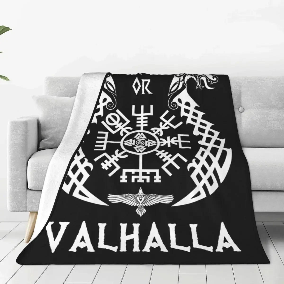 Victory Or Valhalla Viking Blanket Odin Norse God Ragnar Lothbrok Fuzzy Awesome Warm Throw Blankets for Home Summer