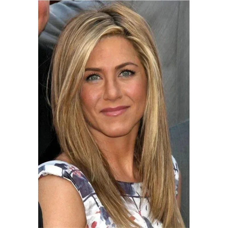 Real Hair New Fashion Beautiful Women's Brown Mix Blond Wigs 20In