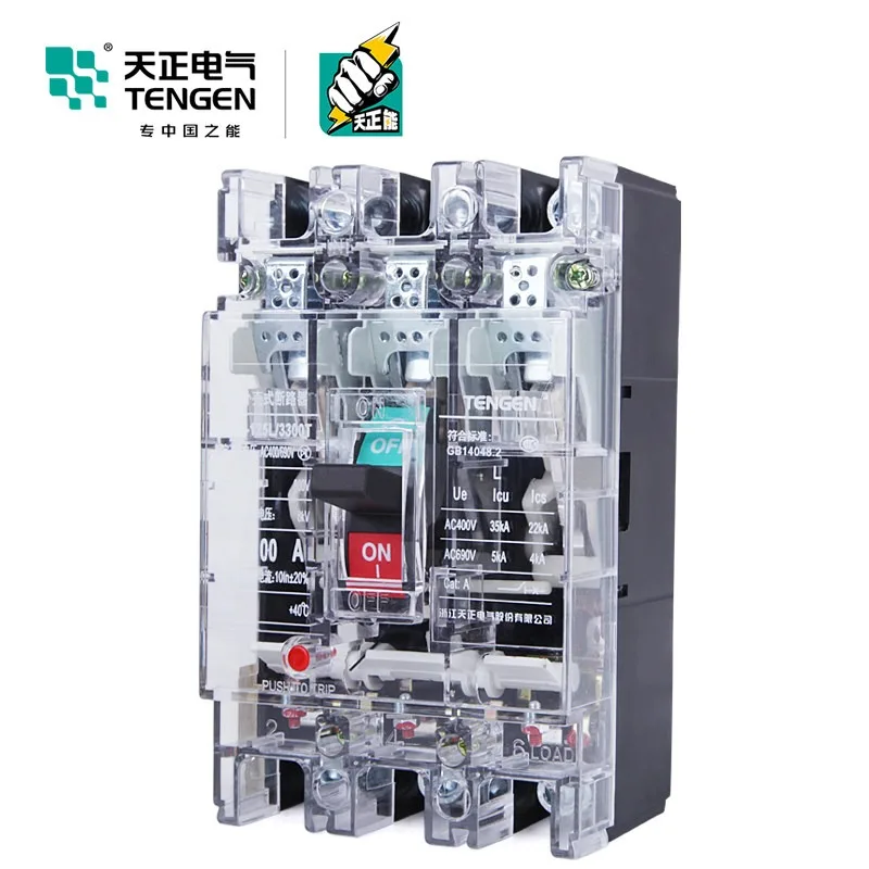 Tianzheng Electric TGM1-125L/3300T 100A molded case circuit breaker three-phase 3P air switch transparent case